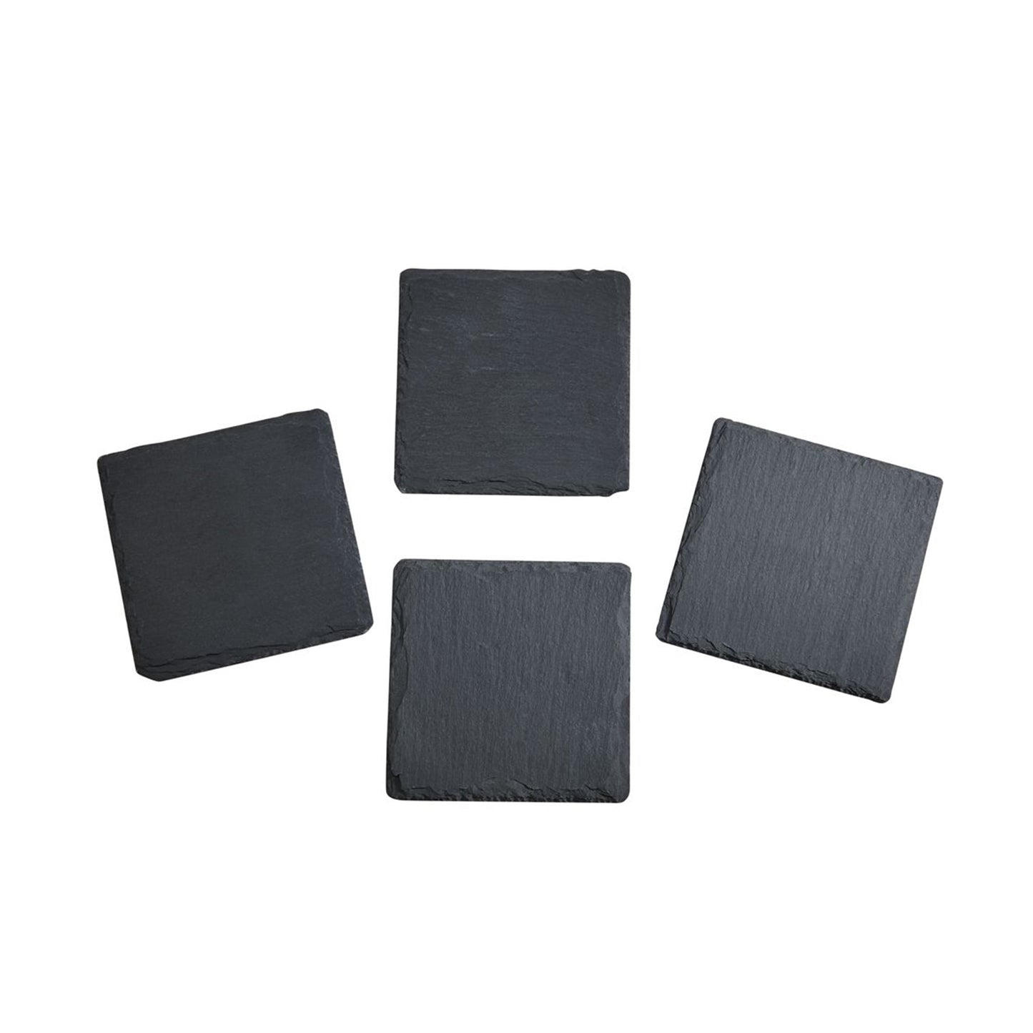 Set Of 4 Slate Coasters 4" Square - Premium Whiskey Coasters