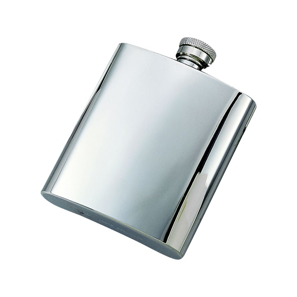 Stainless Steel Polished Finish Flask - 8 oz - Premium Hip Flask | E