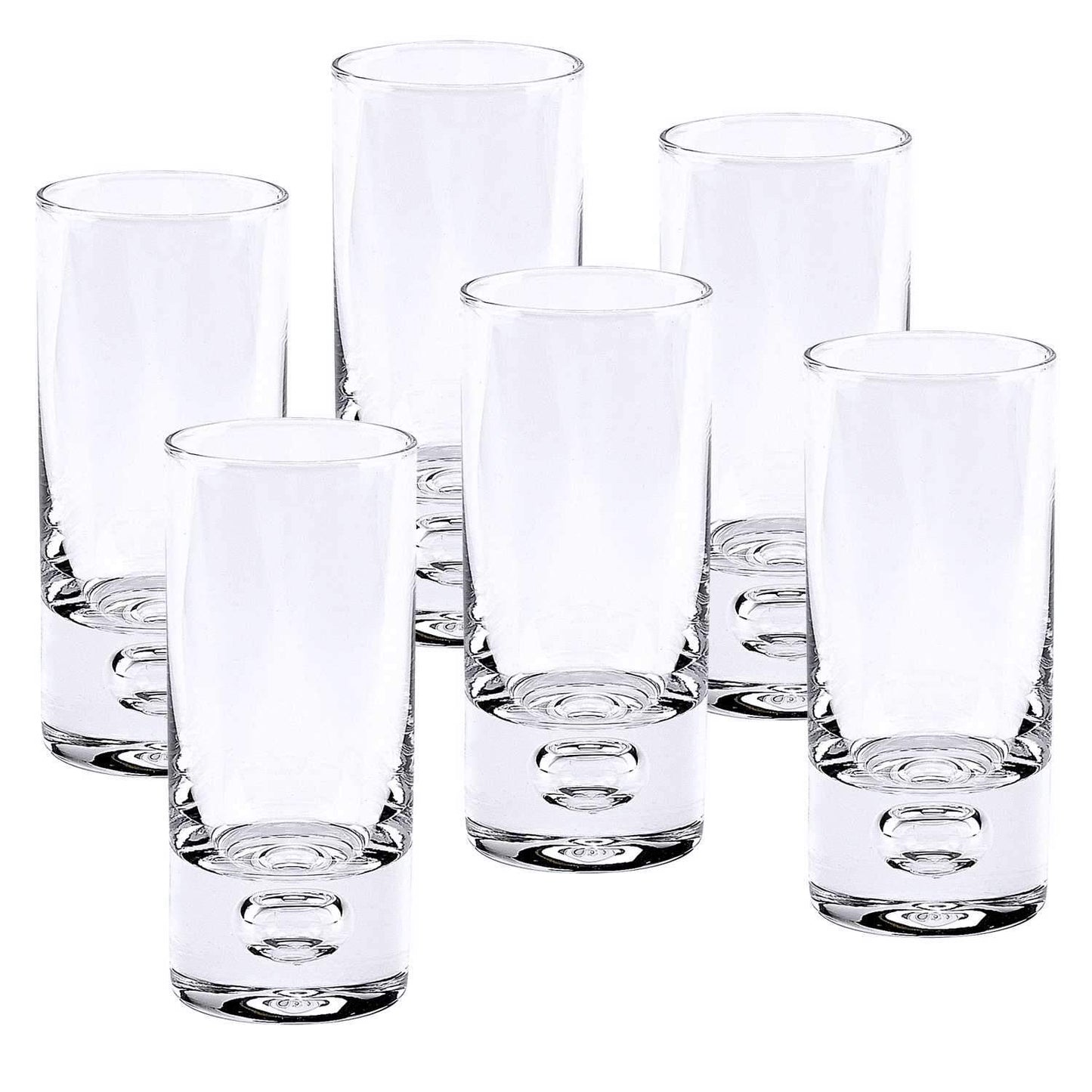 6 Piece 3oz Mouth Blown Crystal Shot Glasses - Premium Whiskey Glass