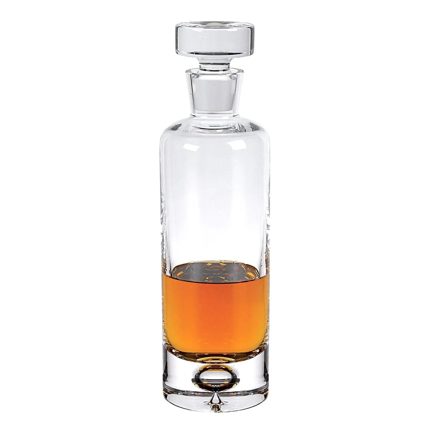 Premium Mouth Blown European Crystal Round Decanter – 28 oz Elegant Design for Fine Spirits | Executive & Personal Collection | Professional Quality TWW