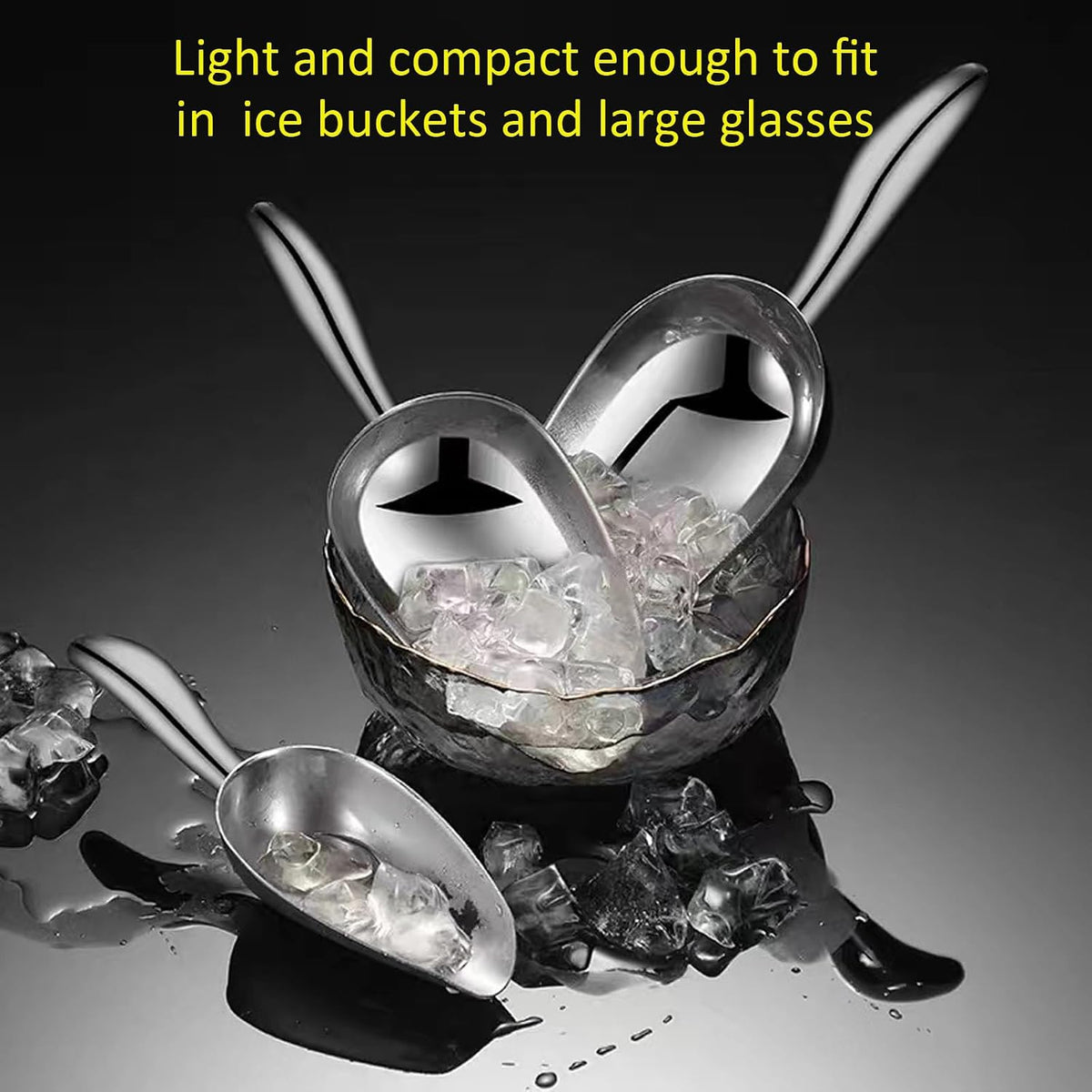 Metal Ice Scoop for Freezer,Ice Cube Scoop for Freezer Bin