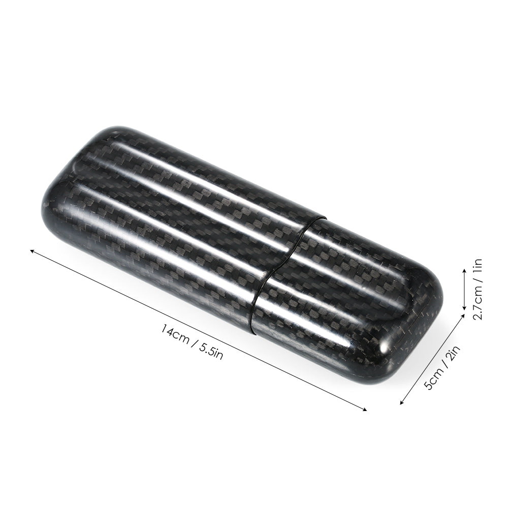Portable Black Carbon Fiber 2-Cigar Case – Luxury Cigar Storage