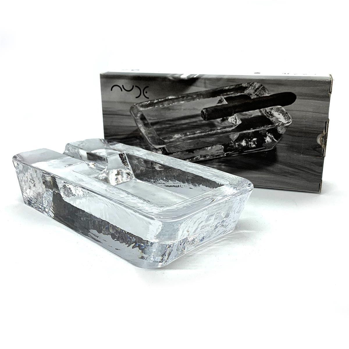 Cigar Ashtray Handmade Crystal Glass Windproof Design and Heavyweigh TWW
