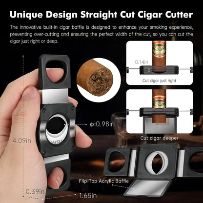 Travel Cigar Humidor and Cigar Ashtray Set
