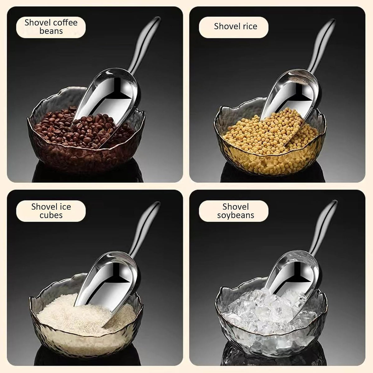 Metal Ice Scoop for Freezer,Ice Cube Scoop for Freezer Bin