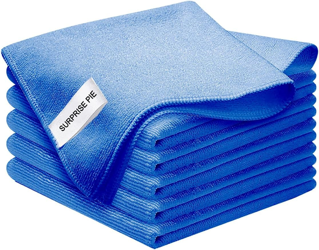 Premium Microfiber Cleaning Cloths, Ultra Absorbent Lint-Free Towels for Kitchen, Glass, Car Care, Stainless Steel & Household Cleaning, 400 GSM, 12" X 12"