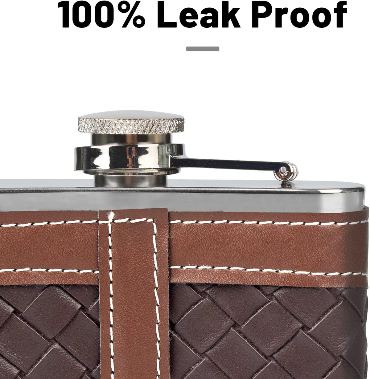 Hip Flasks for Men 8Oz Leather Flask Gift Set,304 Stainless Steel Flask Set W/Funnel Shot Glasses Lovely Gift for Whiskey Rum Groomsman Best Man Usher Wedding Camping-Leather Stripe Black8Oz