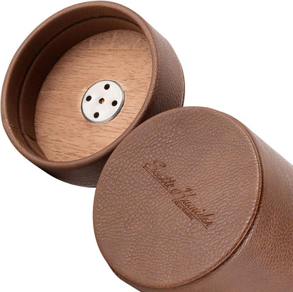 Leather Cigar Humidor Case/Cigar Jar and Travel Cigar Case/Cigar Box with Cedar Wood Lined Cigar Accessories