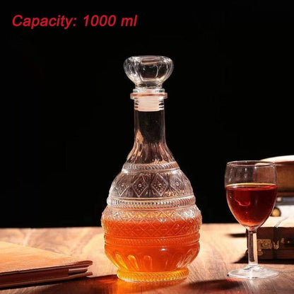 Liquor Decanter, Glass Spirits Decanter with Airtight Stopper, Whiskey Vodka Bourbon Decanter Bottle for Gift, Home, Bar, Party Decor, 34Oz/1000Ml Clear