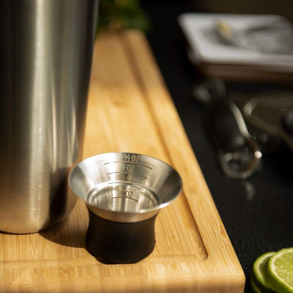 OXO Steel Cocktail Shaker with Strainer, Stainless Finish - 24 Oz Capacity