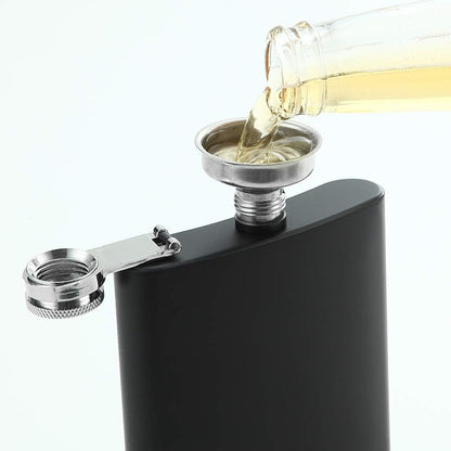 8 Oz Matte Black Pocket Liquor Whiskey Hip Flask with Funnel, Stainless Steel and Leak Proof