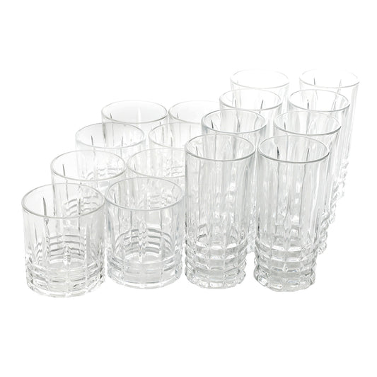 TWW - 16 Piece Tumbler and Double Old Fashioned Glass (8 each)