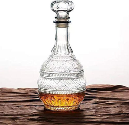 Liquor Decanter, Glass Spirits Decanter with Airtight Stopper, Whiskey Vodka Bourbon Decanter Bottle for Gift, Home, Bar, Party Decor, 34Oz/1000Ml Clear