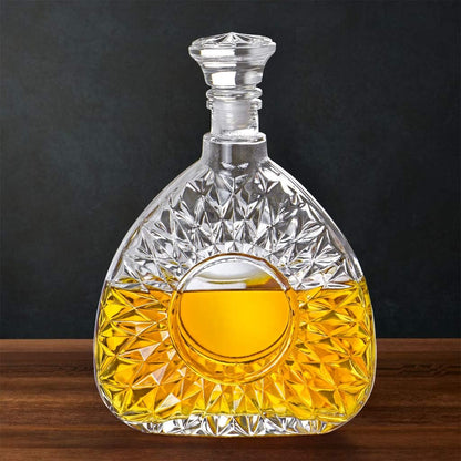 Liquor Decanter, Glass Decanter with Airtight Stopper, Decanter Bottle for Whiskey, Brandy, Scotch, Bourbon, 25Oz/750Ml