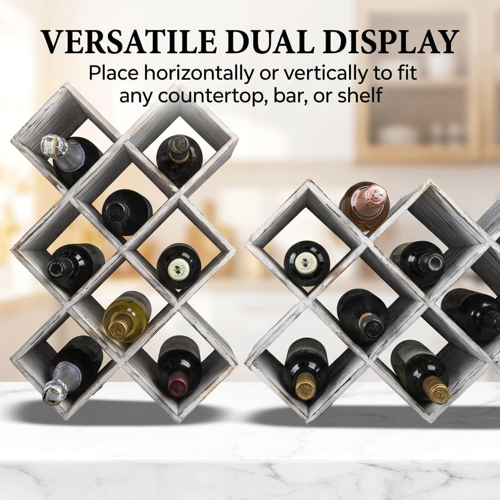 Penitent Man Wooden Wine Rack, Rustic Farmhouse