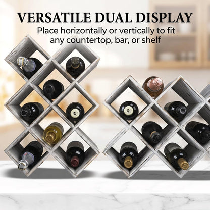 Penitent Man Wooden Wine Rack, Rustic Farmhouse