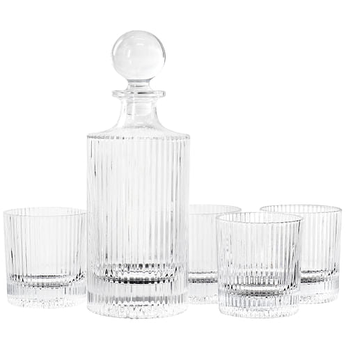 Gibson Home Acropolis 5 Piece Decanter and Double Old Fashioned