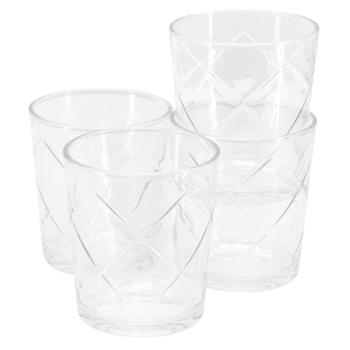 TWW - Lattice 4 Piece 13.5oz Double Old-Fashioned Glass Set