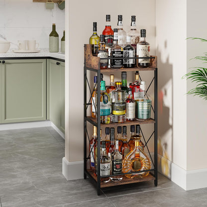 Liquor Bottle Display Shelf, Brown