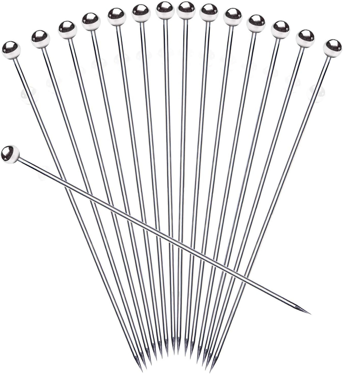 8" Stainless Steel Cocktail Picks, Bloody Mary Skewers (8Inch, Set of 15)