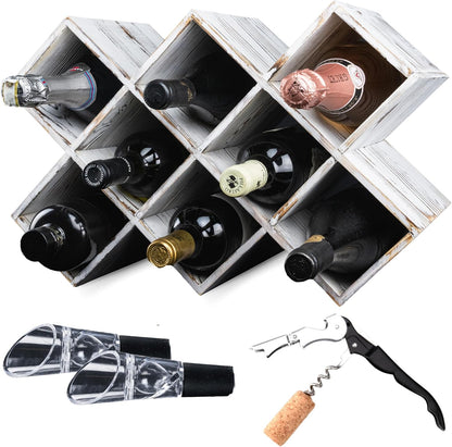 Penitent Man Wooden Wine Rack, Rustic Farmhouse