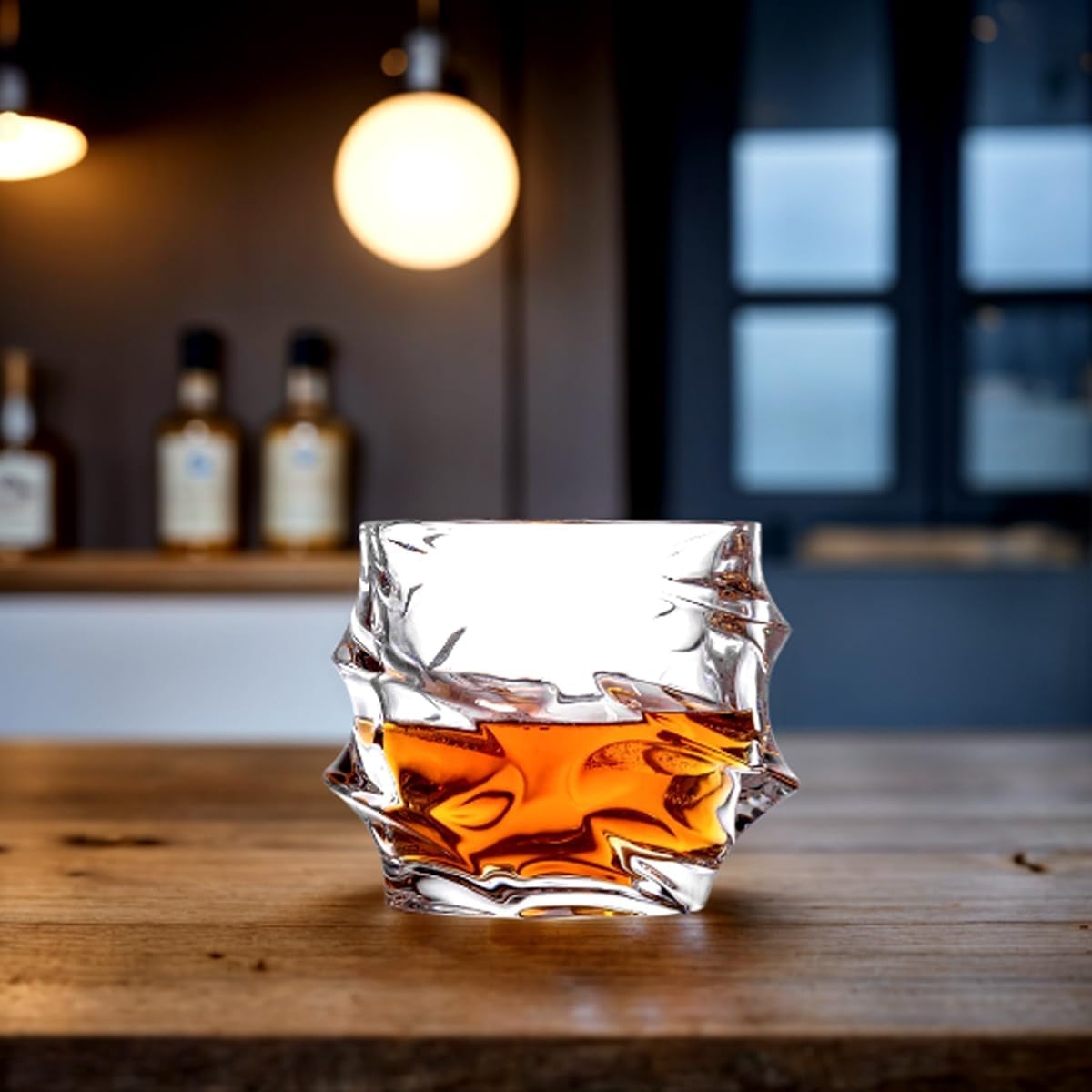 2-Piece Whiskey Glasses Set - High Ball Glasses for Bourbon, Scotch & Cocktails, Thick-Base Heavy Duty Drinking Glasses, Ideal Barware Gift for Men & Whiskey Lovers (Durable & Dishwasher Safe)