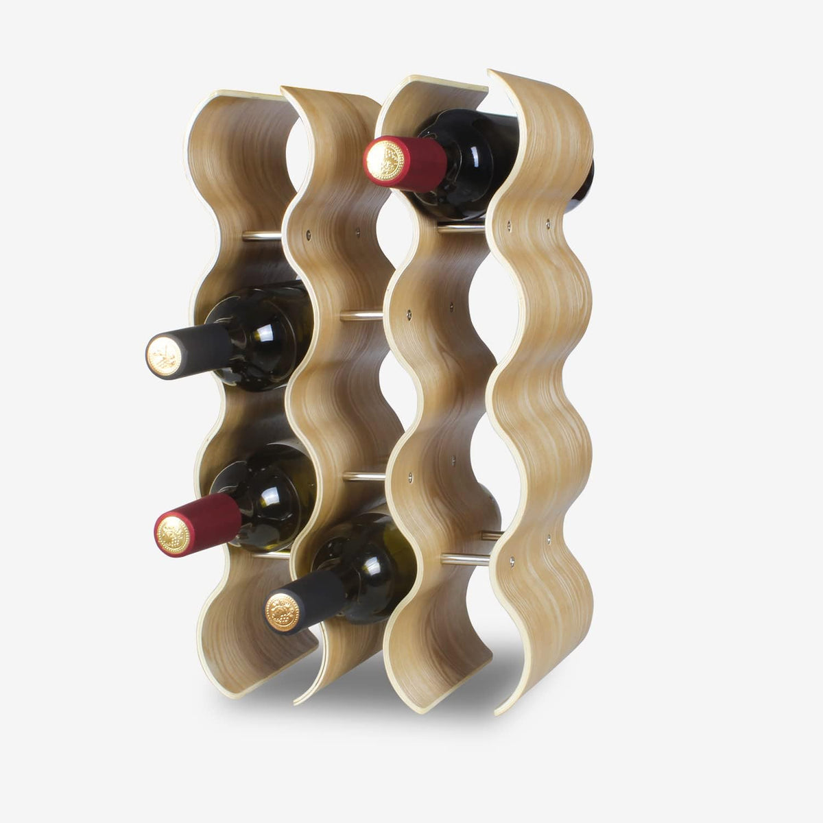 14 Bottles Wine Racks Countertop for Shelf, 4-Tier Wooden Wine Bottle Holder Stand, Freestanding Wine Storage for inside Cabinet Organizer for Home Décor, Bar and Pantry