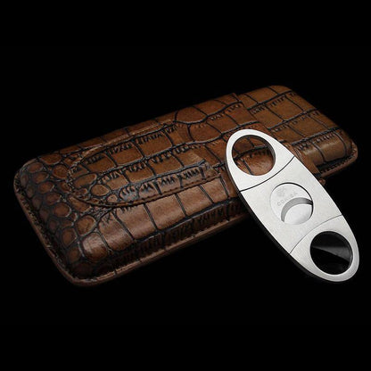 Premium Genuine Crocodile Skin Cigar Case – Luxury Leather Cigar Holder for Men