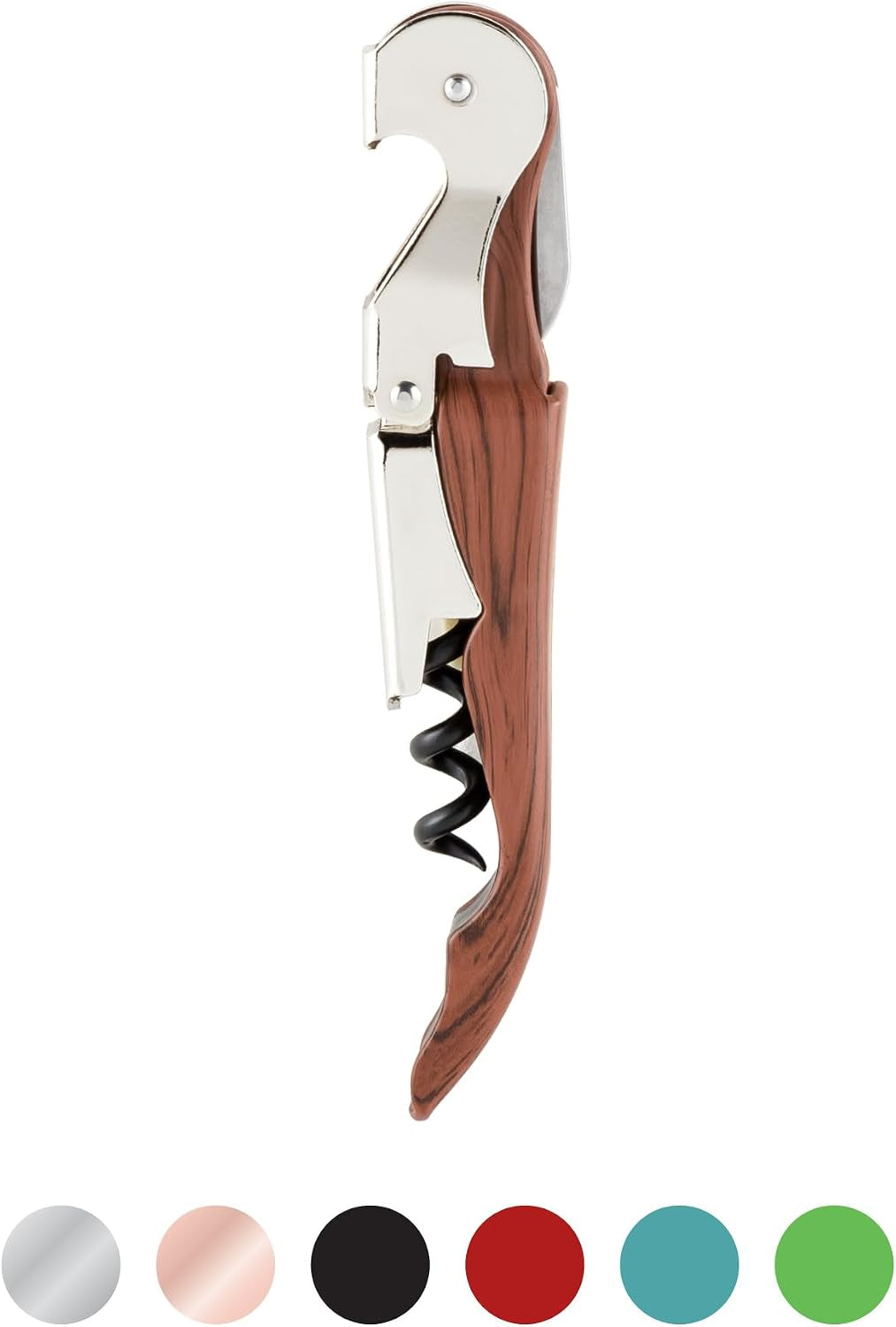 tap Double Hinged Waiter'S Corkscrew Wine Opener, Stainless Steel Wine Bottle Opener with Built in Foil Cutter, Home Bar Tools, Bar Cart Accessories, Wedding Gifts, Set of 1, Natural