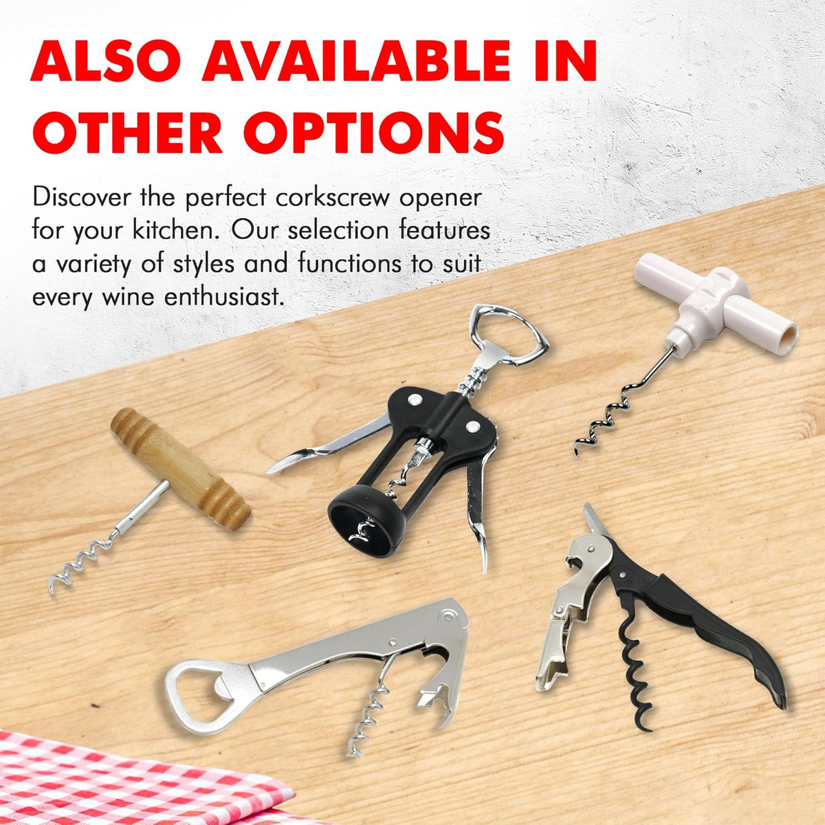 Select Metal Winged Corkscrew, 6.5 Inch, Black and Chrome