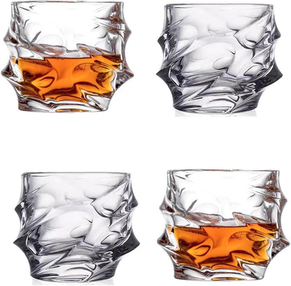 2-Piece Whiskey Glasses Set - High Ball Glasses for Bourbon, Scotch & Cocktails, Thick-Base Heavy Duty Drinking Glasses, Ideal Barware Gift for Men & Whiskey Lovers (Durable & Dishwasher Safe)