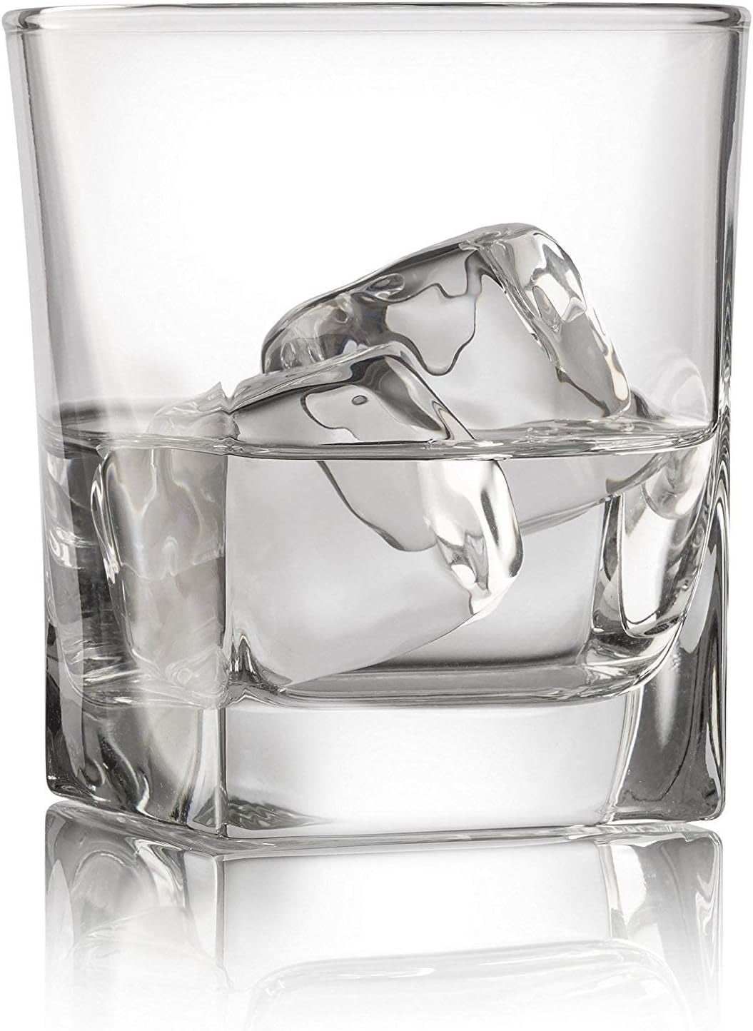 Double Old Fashioned Whiskey Glass (Set of 4) with Granite Chilling Stones - 10 Oz Heavy Base Rocks Barware Glasses for Scotch, Bourbon and Cocktail Drinks