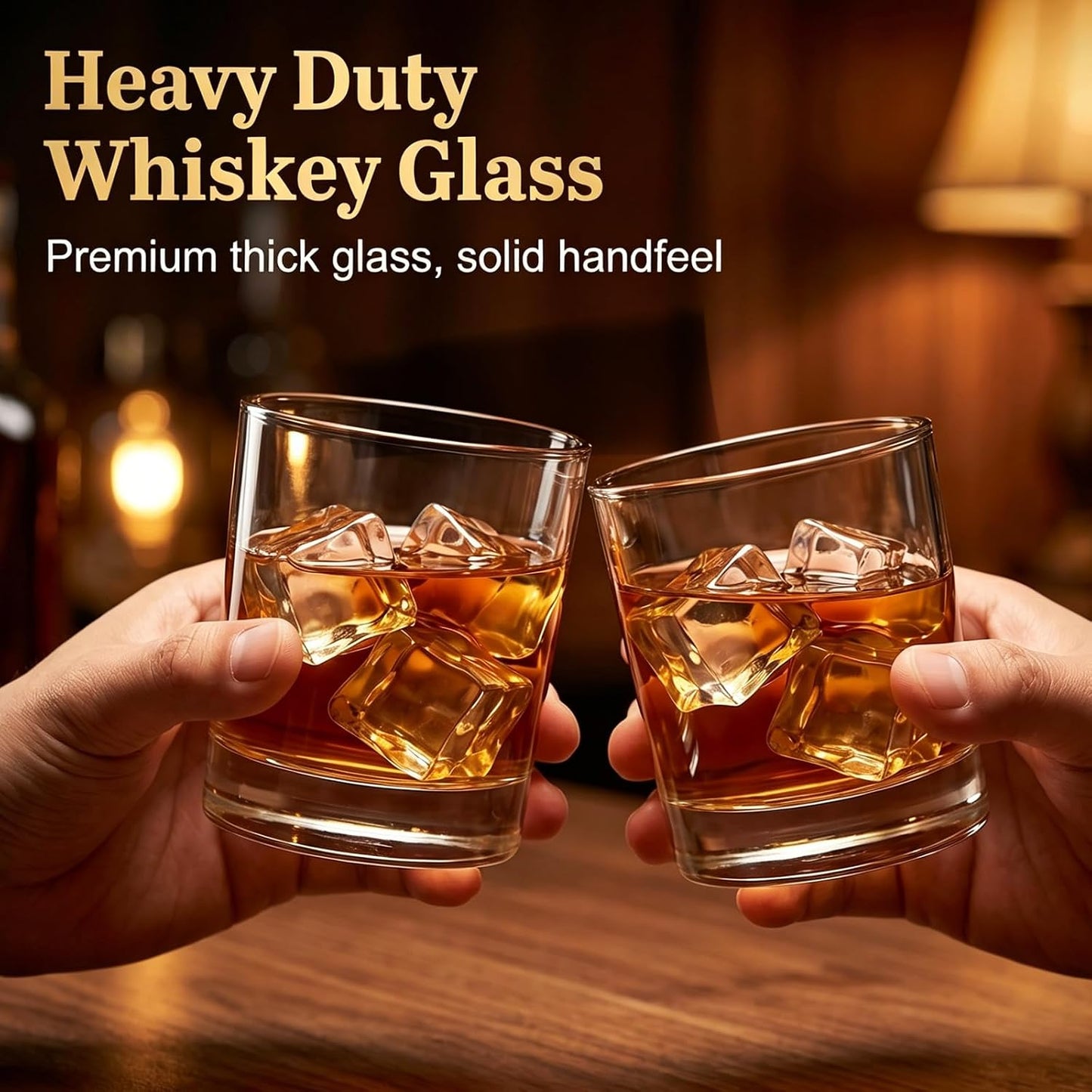 Whiskey Glasses Set of 6, Clear 12Oz Old Fashioned Glass, Heavy Base Scotch Glasses, Rocks Glasses for Bourbon, Liquor, Cocktail - Unique Gift for Father'S Day, Christmas, Birthday