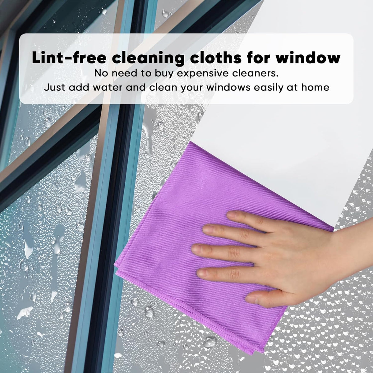 Glass Cleaning Cloths 6PK, Streak Free Towel for Windows, 14X16In