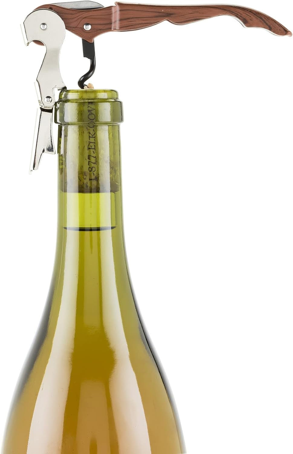 tap Double Hinged Waiter'S Corkscrew Wine Opener, Stainless Steel Wine Bottle Opener with Built in Foil Cutter, Home Bar Tools, Bar Cart Accessories, Wedding Gifts, Set of 1, Natural
