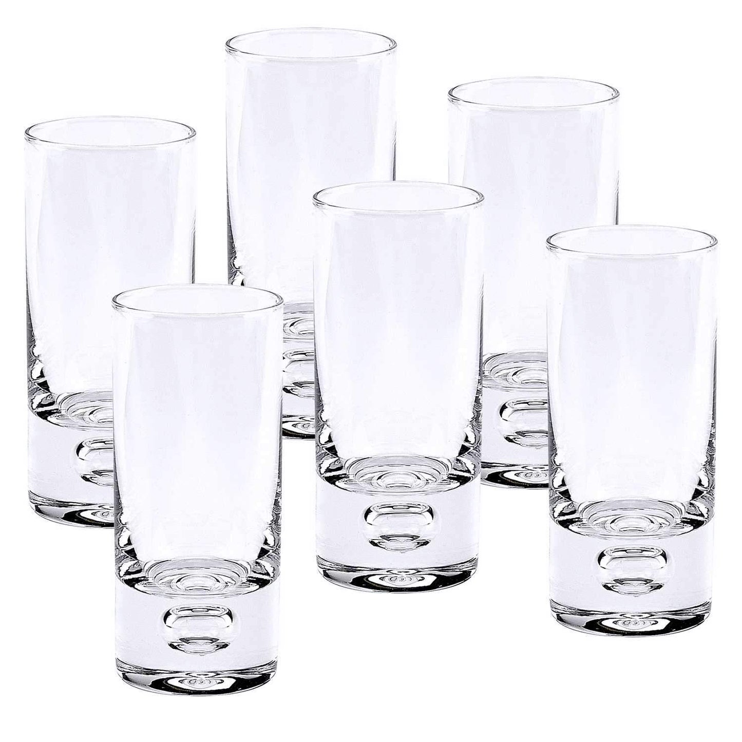 6 Piece 3oz Mouth Blown Crystal Shot Glasses