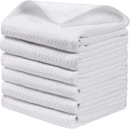 Microfiber Cleaning Cloth, 6 Piece Set, Large, White