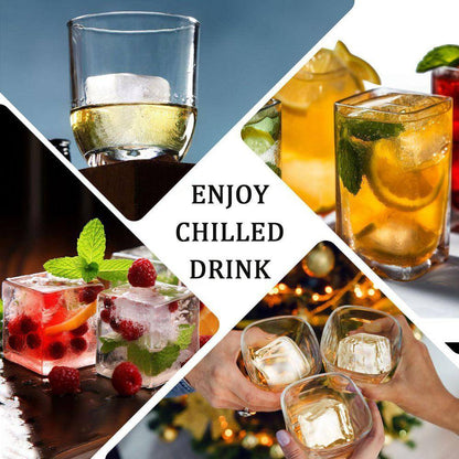 Old Fashioned Style Black Square Ice Mold Silicone Large Ice Cube Tray with Lid for Cocktails Whiskey 2 Pack
