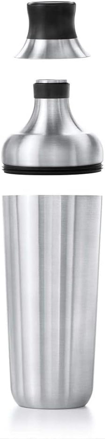 OXO Steel Cocktail Shaker with Strainer, Stainless Finish - 24 Oz Capacity