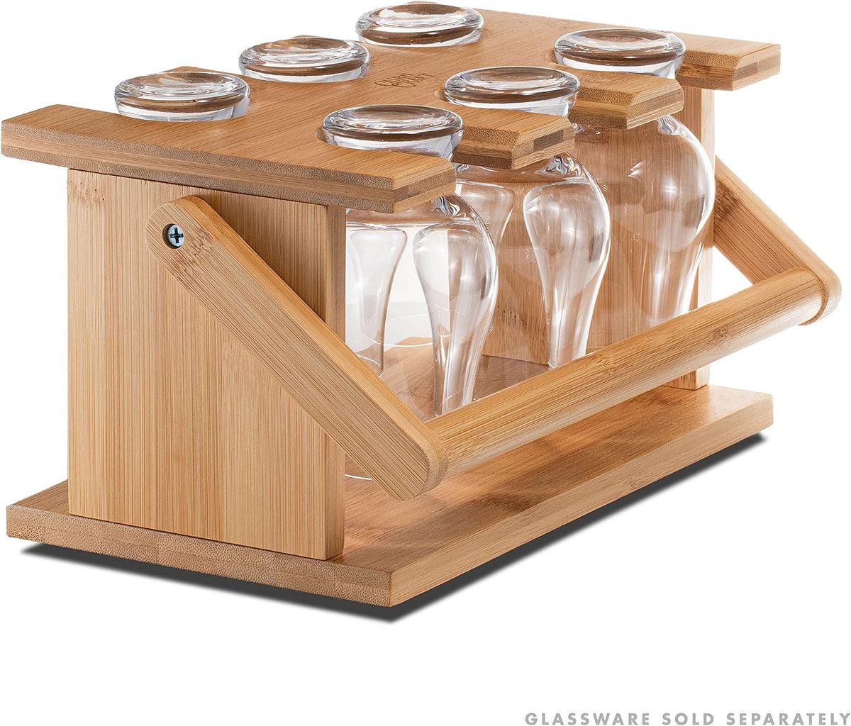 Cairncaddy Bamboo Whiskey Glass Holder - Carrier and Drying Rack for Whisky Tasting Glassware