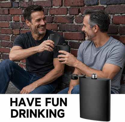 2 Pack Hip Flasks for Liquor, 8 Oz & 12 Oz, Stainless Steel Leakproof