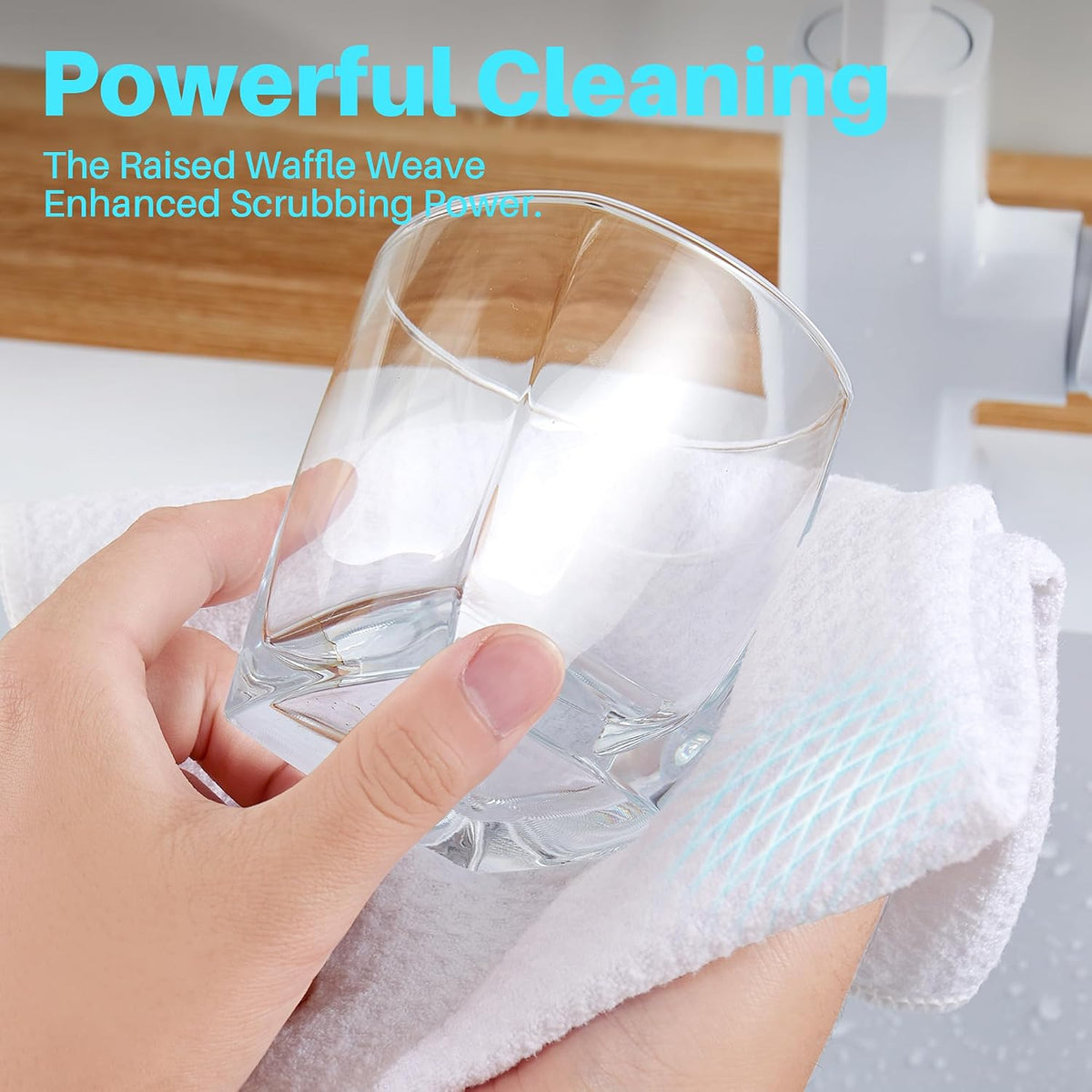 Microfiber Cleaning Cloth, 6 Piece Set, Large, White