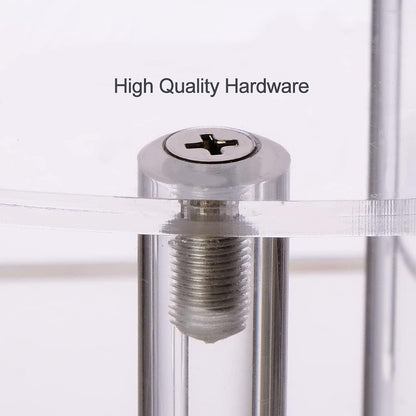 Acrylic Risers Display Stand - 3 Tier Clear Step Display Riser- Half Moon Cupcake Dessert Stand for Display or Collections (Acrylic Rods 1 Set)