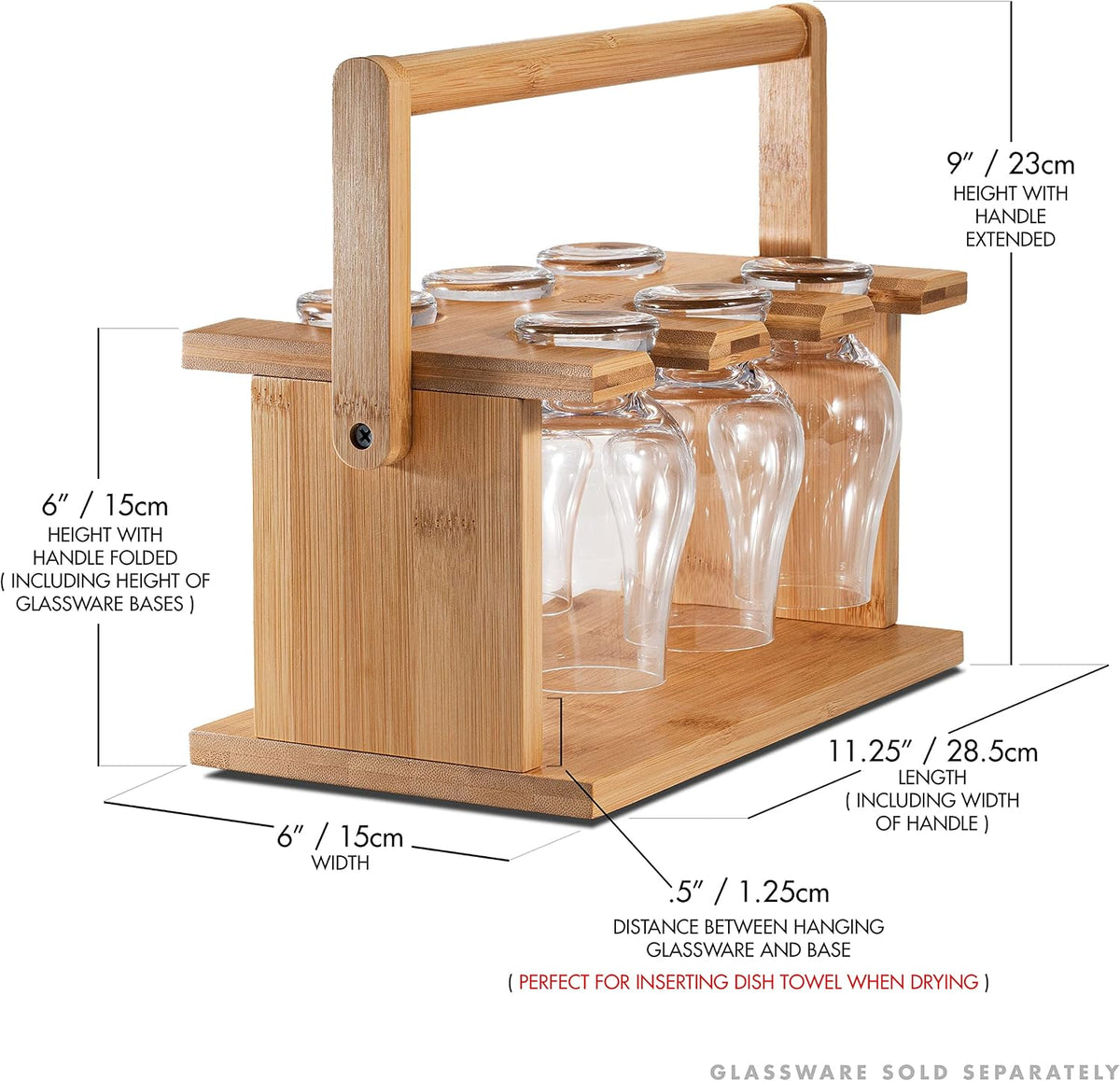 Cairncaddy Bamboo Whiskey Glass Holder - Carrier and Drying Rack for Whisky Tasting Glassware