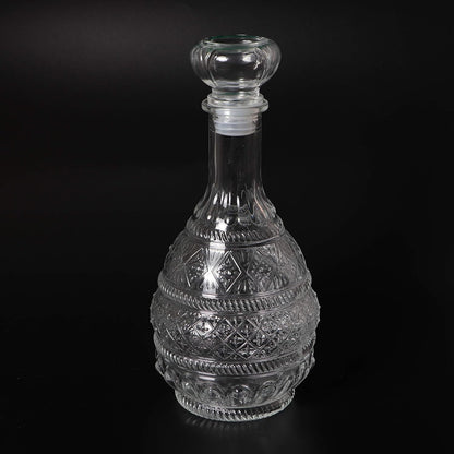 Liquor Decanter, Glass Spirits Decanter with Airtight Stopper, Whiskey Vodka Bourbon Decanter Bottle for Gift, Home, Bar, Party Decor, 34Oz/1000Ml Clear
