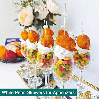 200 PCS Cocktail Picks,White Pearl Fancy Toothpicks for Appetizers