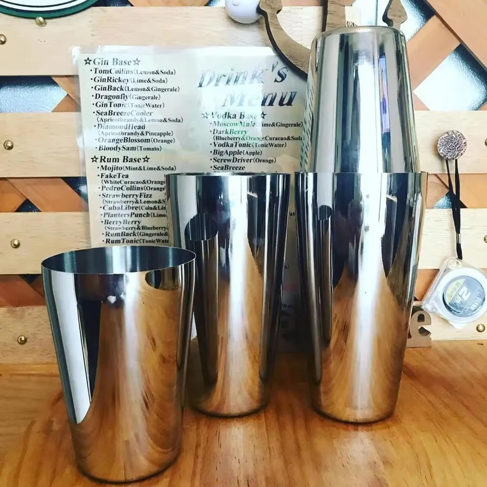 Boston Shaker Professional Stainless Steel Bartender Wine Cup Cocktail Mixer Martini Cocktail Shaker Bar Set