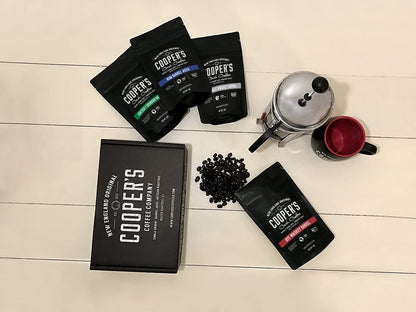 Bourbon & Whiskey Barrel Aged Coffee - Ground - 4-Bag Coffee Set - 4Oz and Single Origin Sumatra Coffee Beans Aged in Stout Whiskey Barrels - Ground Coffee - 12 Oz
