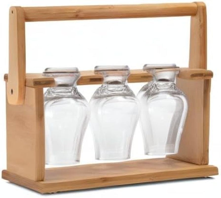 Cairncaddy Bamboo Whiskey Glass Holder - Carrier and Drying Rack for Whisky Tasting Glassware