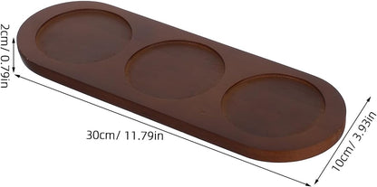 3-Slot Wooden Wine Flight Board, Solid Wood Tasting Paddle Serving Tray for Whiskey Tequila Beer Sampling, Bar Party Entertaining
